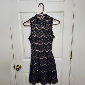Black and tan lace dress. Xs.